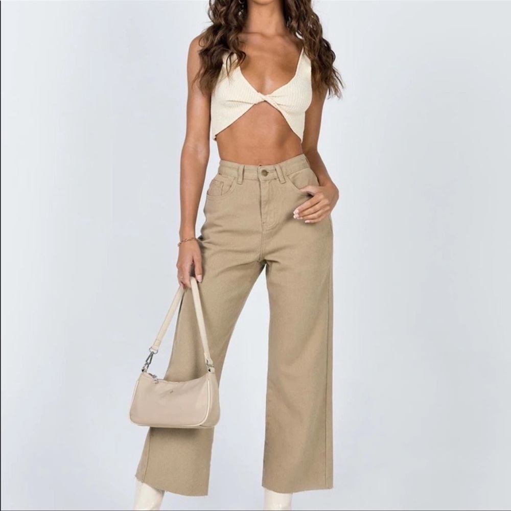Princess Polly Ruby Cropped Jeans in Tan​